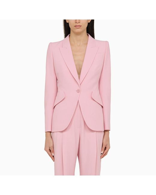 Alexander McQueen Alexander Mc Queen Pink Single Breasted Jacket