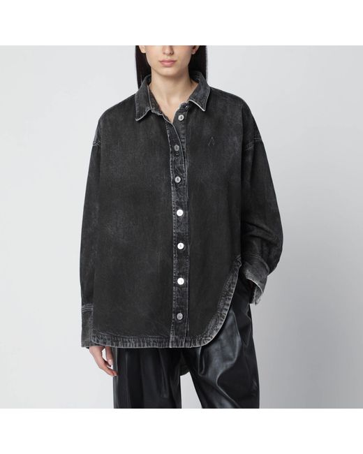 The Attico Black Washed Denim Shirt