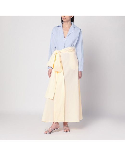 Robe Chemise Clarence Bleu/Jaune BERNADETTE en coloris White