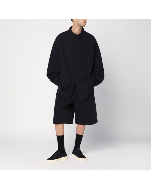Entire studios Black Wide Bermuda Shorts In Cotton for men