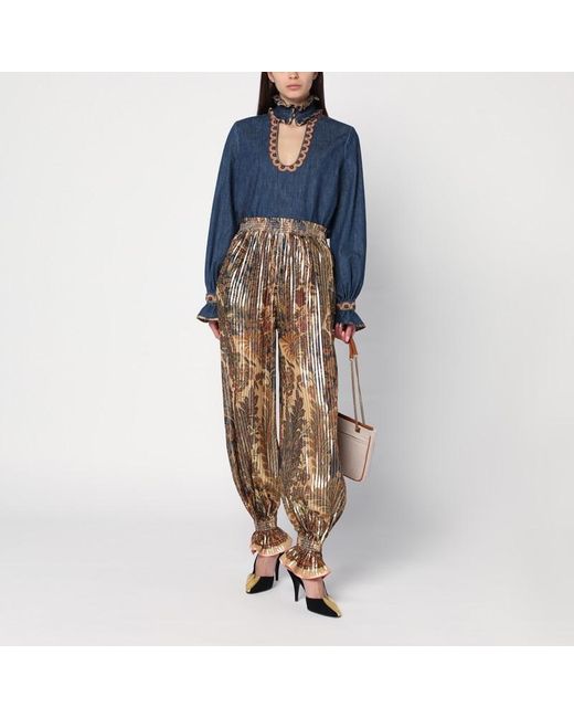 Sa in denim con bordi ricamati di Valentino in Blue