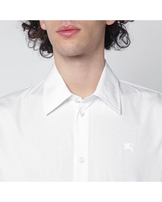Burberry White Cotton Poplin Shirt for men