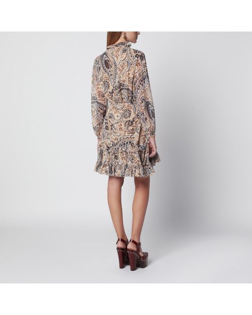 Etro Multicolor Ruffle Dress With Multicolour Print