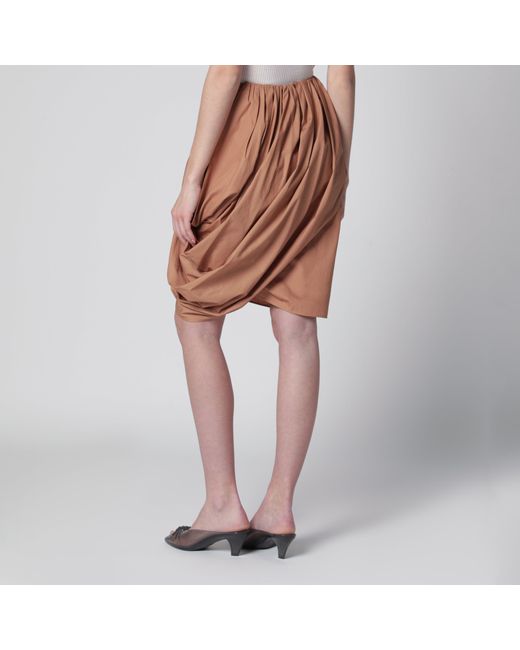 Chloé Brown Reef Shell Cotton Wrap Skirt