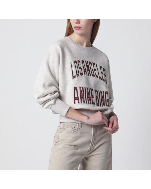 Anine Bing Gray Harry Shrunken La Mélange Sweatshirt