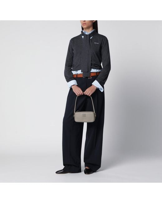 Miu Miu Gray Pumice Leather Pouch
