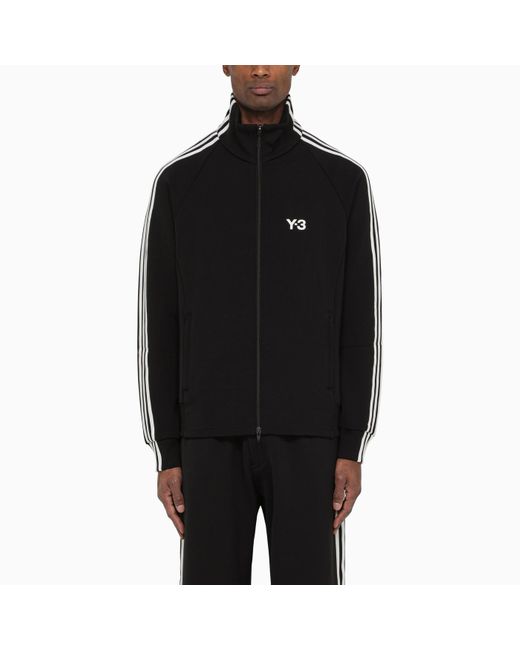 Y-3 Black And White Track Sweater With Logo for men