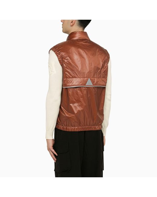 3 MONCLER GRENOBLE Red Ollon Padded Waistcoat for men