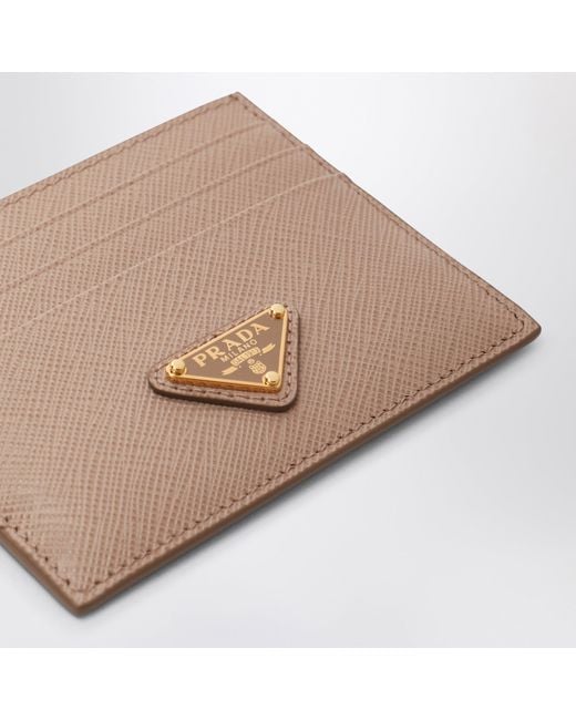 Prada Brown Powder Saffiano Card Case