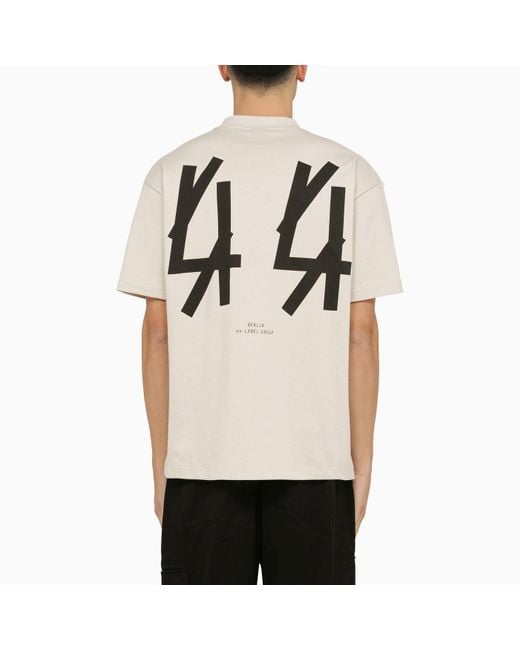 44 Label Group Natural Printed Crew-neck T-shirt for men