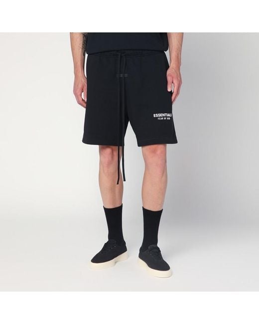 Fear Of God Black Shorts With Logo for men
