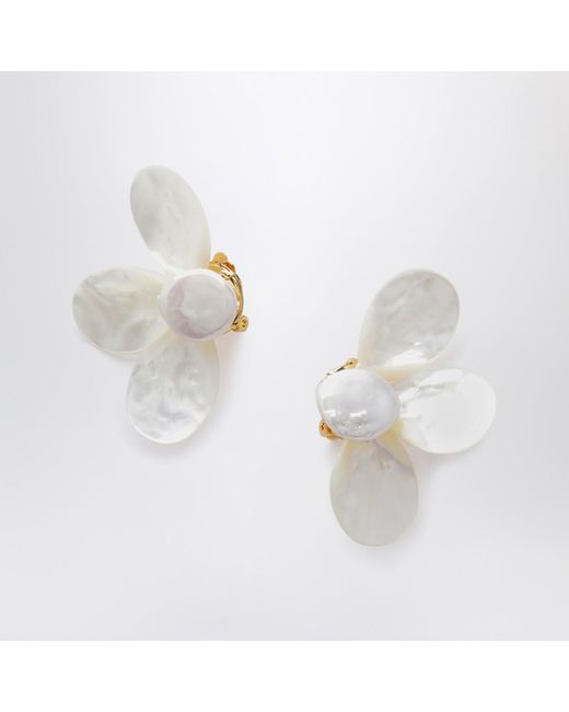 Eliou White Fada Earrings