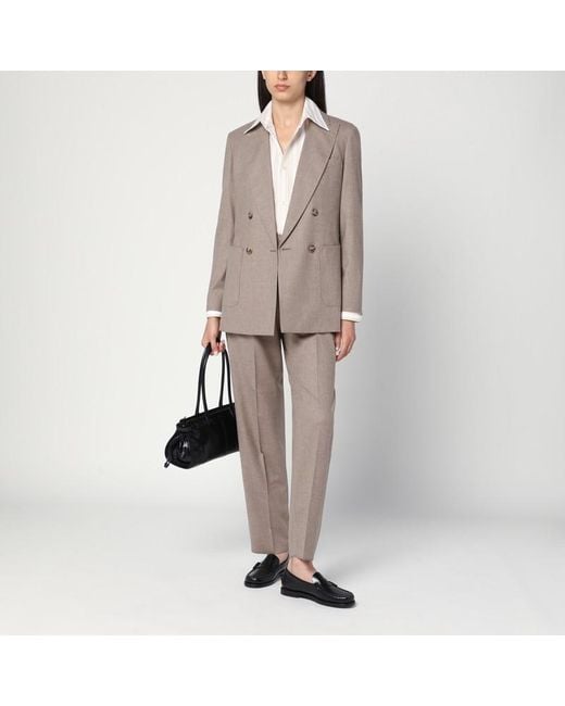 Max Mara Natural Dove Cashmere Trousers
