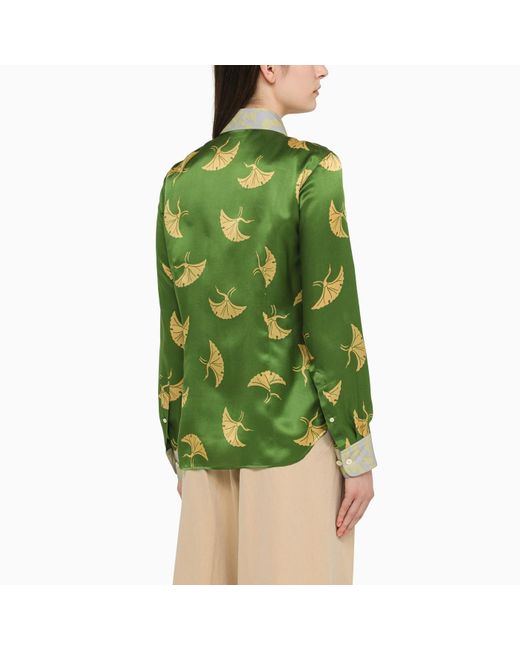 Dries Van Noten Green Shirt With Silk Print