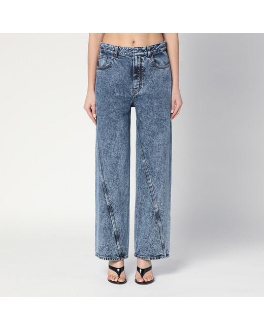Alaïa Blue Twisted Stonewashed Denim Jeans