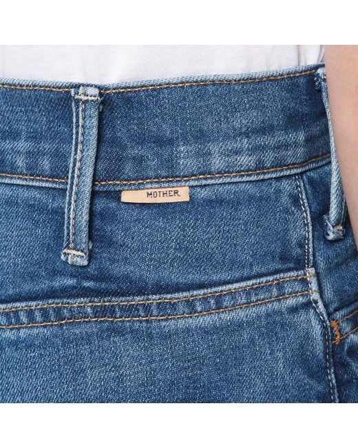 Mother Blue Jeans The Hustler Roller Heel Cuff Fray