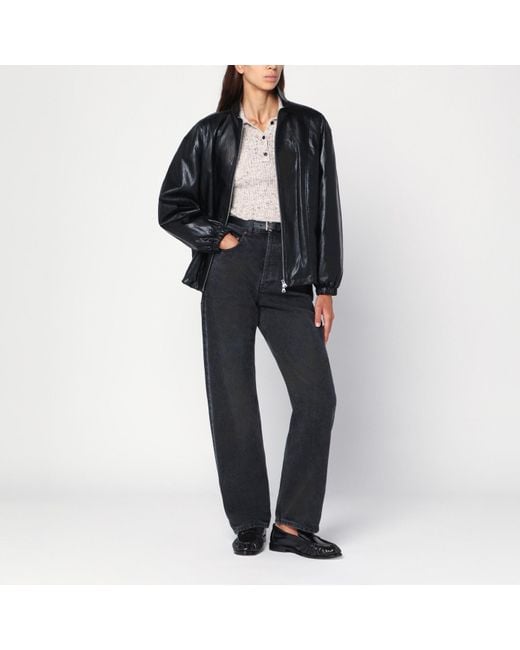 DUNST Black Faux Leather Zip Jacket