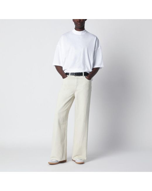 A.P.C. White Wideleg Light Bleached Jeans for men