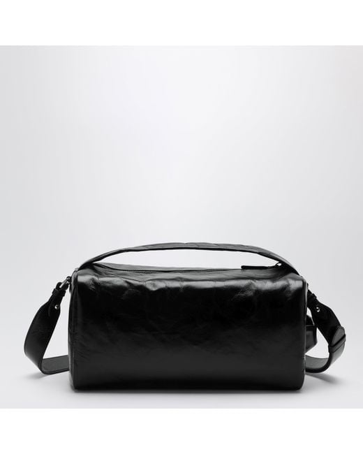Prada Black Leather Bag With Glossy Finish for men