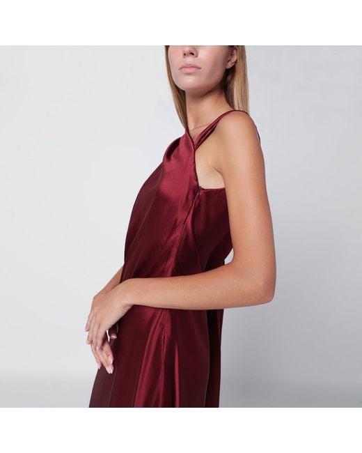 Max Mara Red Raspberry Cape Detail Dress