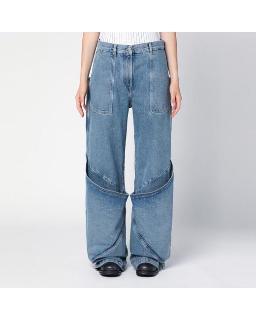 The Attico Sky Blue baggy Jeans With Large Pockets