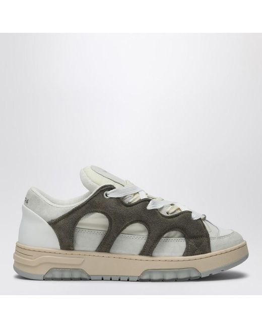 Sneaker model 1 verde scura/bianca in mesh e suede di Santha in Gray da Uomo