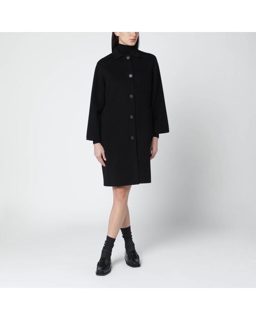 Weekend by Maxmara Black Wool Single-Breasted Coat