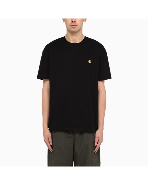 Carhartt Black S/s Chase Cotton T-shirt for men