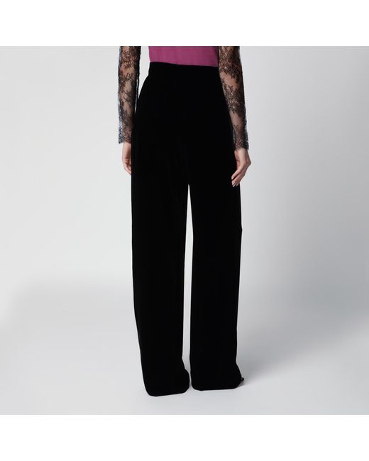 Valentino Black Viscose-Blend Trousers