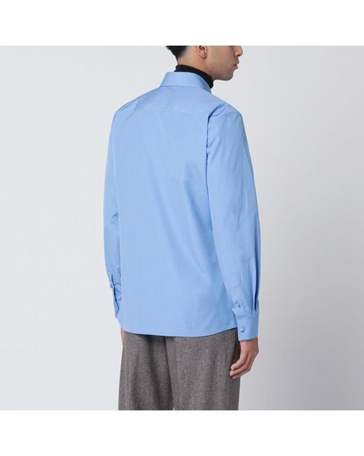 Valentino Blue Light Cotton Shirt for men