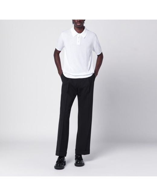 PT Torino Blue Virgin Wool Trousers for men