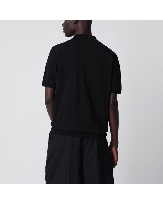 Roberto Collina Black Regular Cotton Polo for men