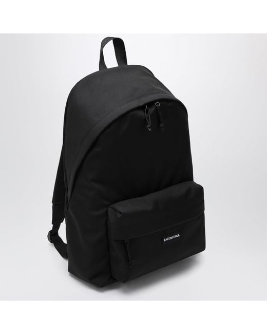 Balenciaga Black Explorer Backpack With Logo Patch for men