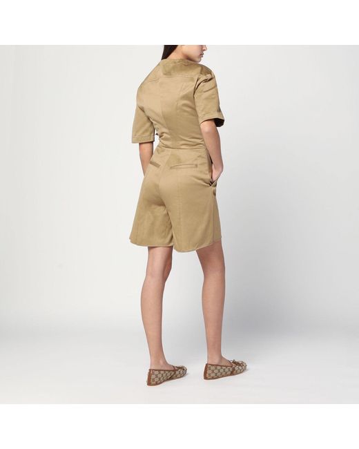 Thelatest Natural Camel-Coloured Short Jumpsuit