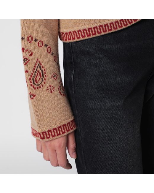 Alanui Natural Multicoloured Wool Jacquard Bandana Jacket