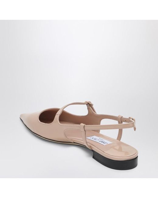 Scarpa didi flat nude in vernice di Jimmy Choo in Pink