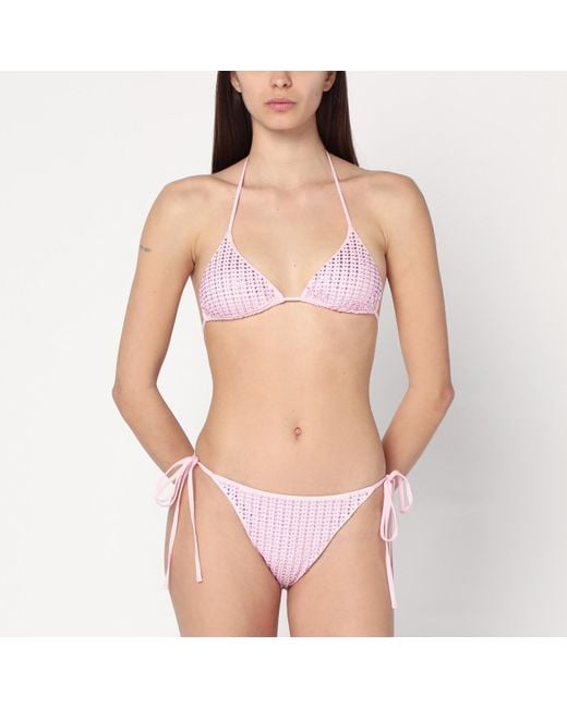 VENUJA Pink Two-piece Bikini With Crystals