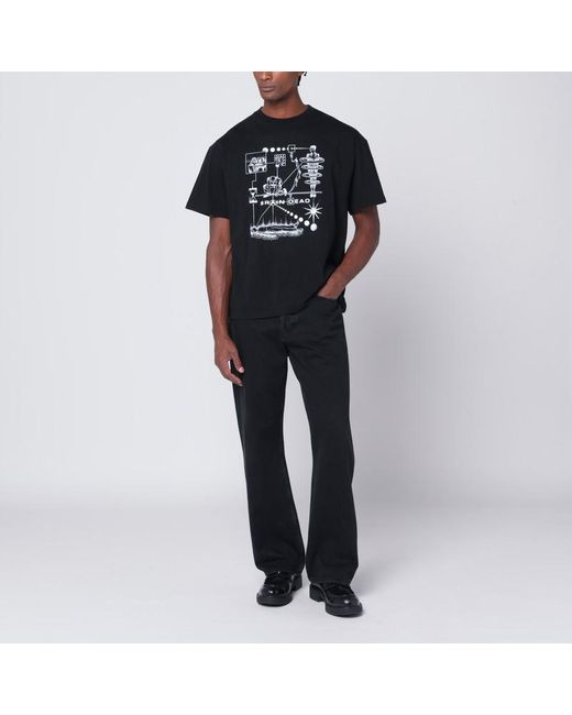 Brain Dead Schwarzes Neuro Free Association T-Shirt in Black für Herren