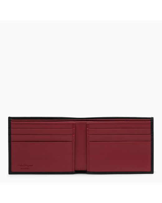 Ferragamo Black/red Gancini Bi Fold Wallet for men