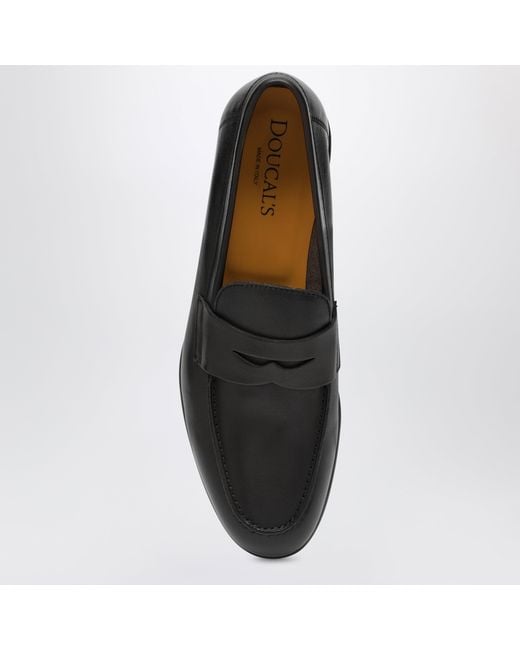 Doucal's Black Penny Loafer for men