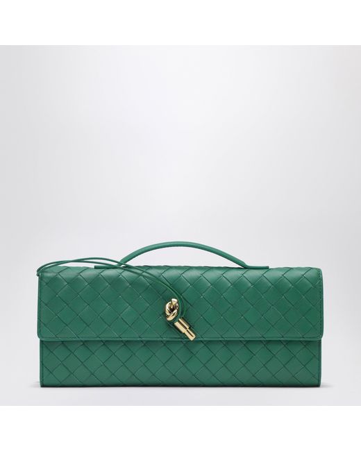 Bottega Veneta Green Andiamo Clutch