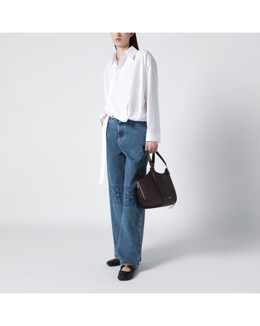 Sac Hammock Flip Dark Chestnut En Cuir Loewe en coloris Black