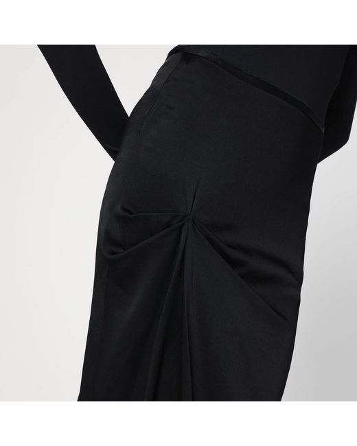 Victoria Beckham Black Schwarzer Midirock Mit Drapierung