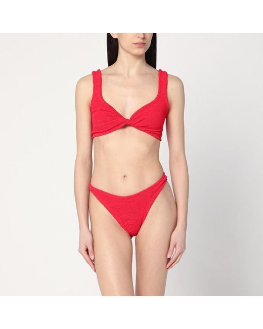 Hunza G Red Zweiteiliges Bikini-Set Juno