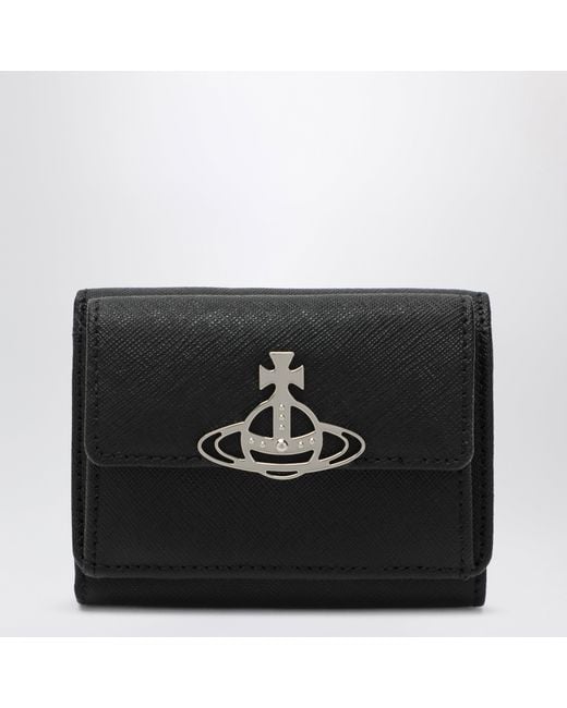 Vivienne Westwood Black Leather Wallet With Orb Logo