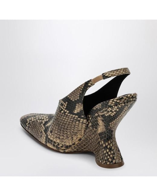 Pumps con zeppa in pelle stampata di Dries Van Noten in Brown