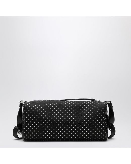 Prada Black Mini Re-Nylon Shoulder Handbag With Studs