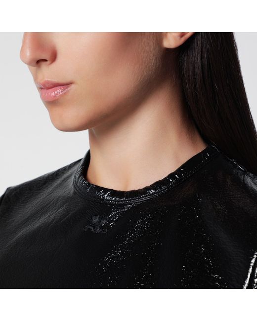 Courreges Black Vinyl Straight Top