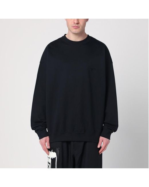 Y-3 Black Crewneck Sweatshirt With Logo for men