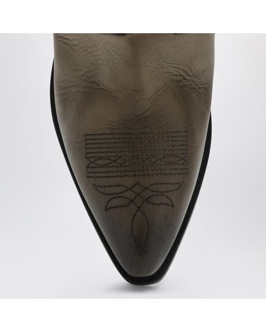Golden Goose Deluxe Brand Green Wish Star Boots In Khaki Leather And Suede